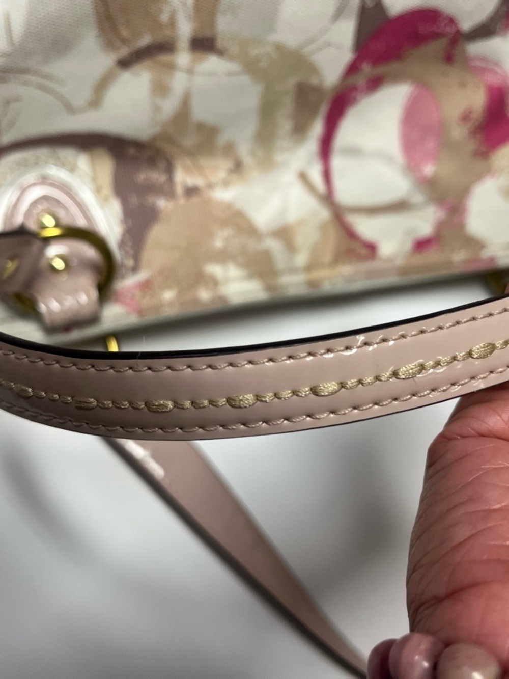 Coach Poppy Graffiti Glam Tote Signature C Pink Khaki 14537 - Picture 5 of 13